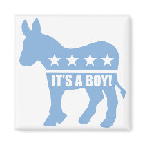 democrat it's a boy square magnets