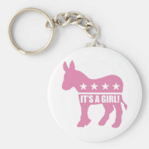democrat it's a girl keychains