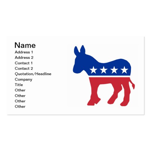 Democratic Donkey Business Cards (front side)
