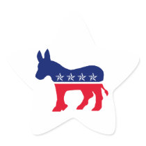 Democratic Donkey Star Stickers