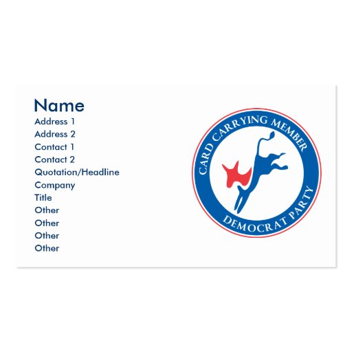 Democratic Party Business Card (front side)