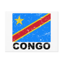 Democratic Republic of Congo Vintage Flag Post Cards