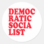 Democratic Socialist Round Stickers