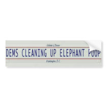 Democrats Cleaning Up Elephant Poop bumper sticker bumper stickers