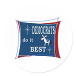 democrats do it best round sticker