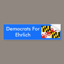 Democrats For Ehrlich bumper stickers
