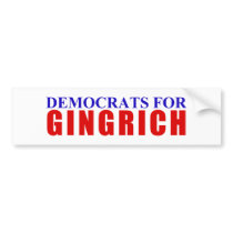 Democrats For Gingrich Bumper Sticker