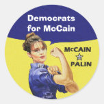 Democrats for McCain and Palin Stickers