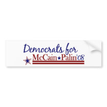 Democrats for McCain Palin bumper stickers by worldsfair Democrats for McCain Palin bumper stickers