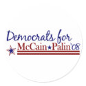 Democrats for McCain Palin stickers