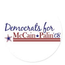 Democrats for McCain Palin stickers by worldsfair Democrats for McCain Palin stickers
