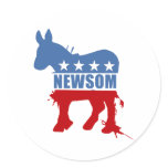 Democrats for Newsom Round Sticker