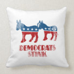 Democrats Stink Faded.png Throw Pillows