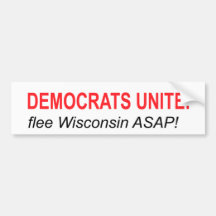 Democrats Unite: Flee! Bumper Sticker