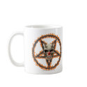 Demon Clown Skull & Burning Pentagram mugs by thefrozenduck Demon Clown Skull & Burning Pentagram mugs