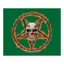 Demon Clown Skull & Burning Pentagram posters