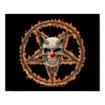 Demon Clown Skull & Burning Pentagram posters