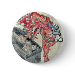 Demon, possibly Ibaraki, opening a box Ukiyo-e. buttons
