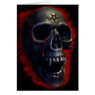 Demon Skull 1 Card zazzle_card