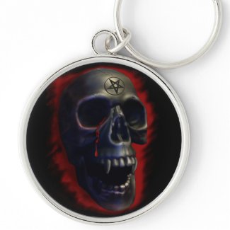 Demon Skull 1 Keychain zazzle_keychain