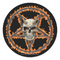 Demon Skull & Burning Pentagram stickers