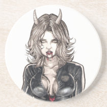 artsprojekt, succuba, dybbuk, Angel (TV series), dibbuk, animal, evil spirit, Buffyverse, daimon, Demon, succubus, fiend, daemon, devil, Coaster with custom graphic design
