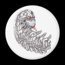 Demonic Embryo Button Design magnets by waynetully Demonic Embryo Button Design magnets