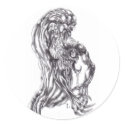 demonic Pencil drawing stickers