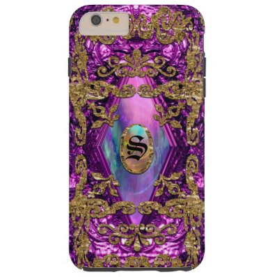 Dempsey Plum Elegant 6/6s Monogram Tough iPhone 6 Plus Case