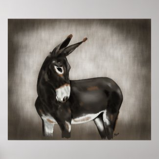 Demure Donkey Digital Art print