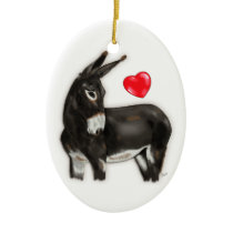 Demure Donkey Memorial Keepsake ornaments