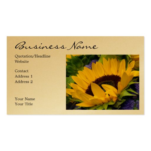 Demure Sunflower Business Card Template