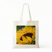 Demure Sunflower.Tote Canvas Bags