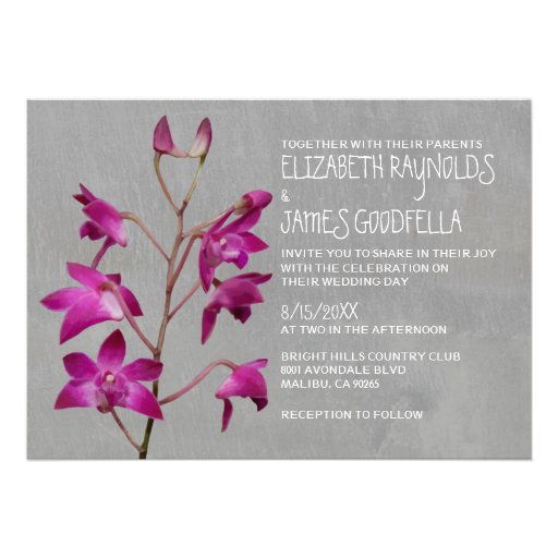 Dendrobium Orchid Wedding Invitations
