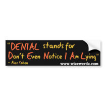 Denial Bumper Sticker