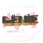 denie krew round stickers