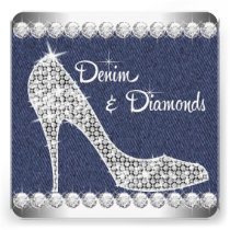 Denim and Diamonds Birthday Party Invitations invitations