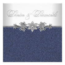 Denim and Diamonds Party Invitations invitations