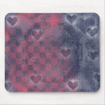 denim and hearts mouse pads