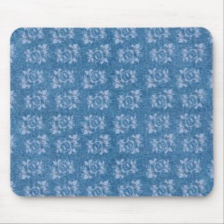 Denim and Roses Mouse Pad mousepad