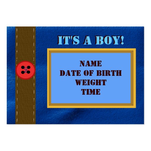 Denim Birth Announcement Card Business Card
