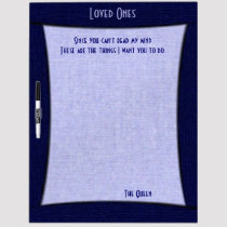 Denim Blue Loved Ones Board w Pen dry erase boards