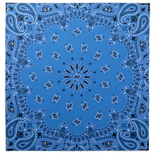 Denim Blue Paisley Western Bandana Scarf Print Napkin Zazzle