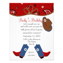 Denim Cowgirl Birthday invitations