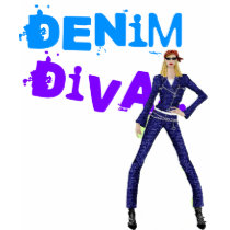 cool, hot, sexy, denim, diva, Shirt with custom graphic design