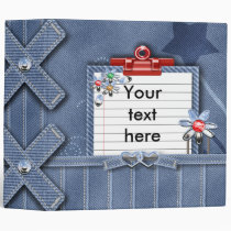 vector, illustration, digital art, doonidesigns, dooni designs, cool, business, photo, school, abstract art, photo album, pretty, denim, jeans, clothing, clothes, fashion, girl, girly, teen, tween, teenager, girlish, fabric, faux, pocket, buckle, loops, clipboard, notepad, note, journal, add text, personalize, cute, adorable, kids, poetry, diary, womens&#39;, Ringbind med brugerdefineret grafisk design