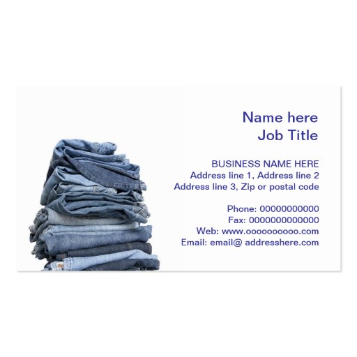 denim jeans fashion business card (front side)