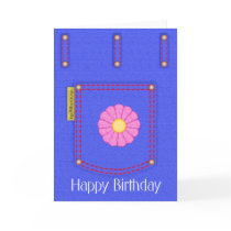 Denim Jeans Pocket Happy Birthday card