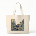 Denim jeans zipper canvas bag