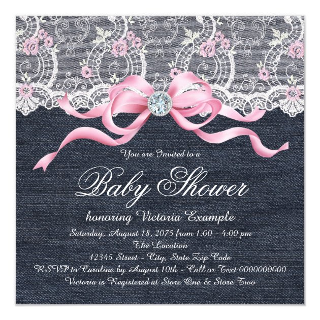 denim baby shower invitations